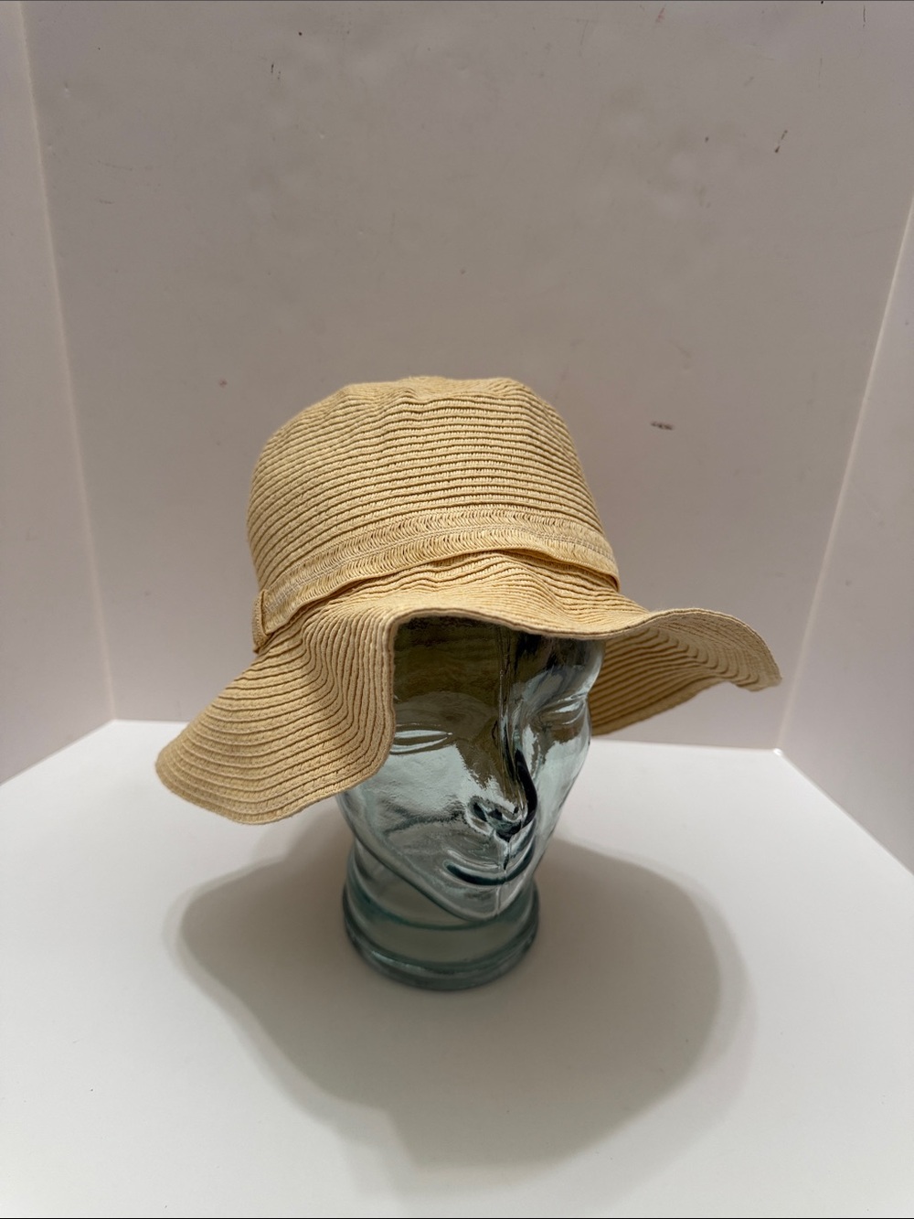 a new day Pale Yellow Straw Floppy Sun Hat